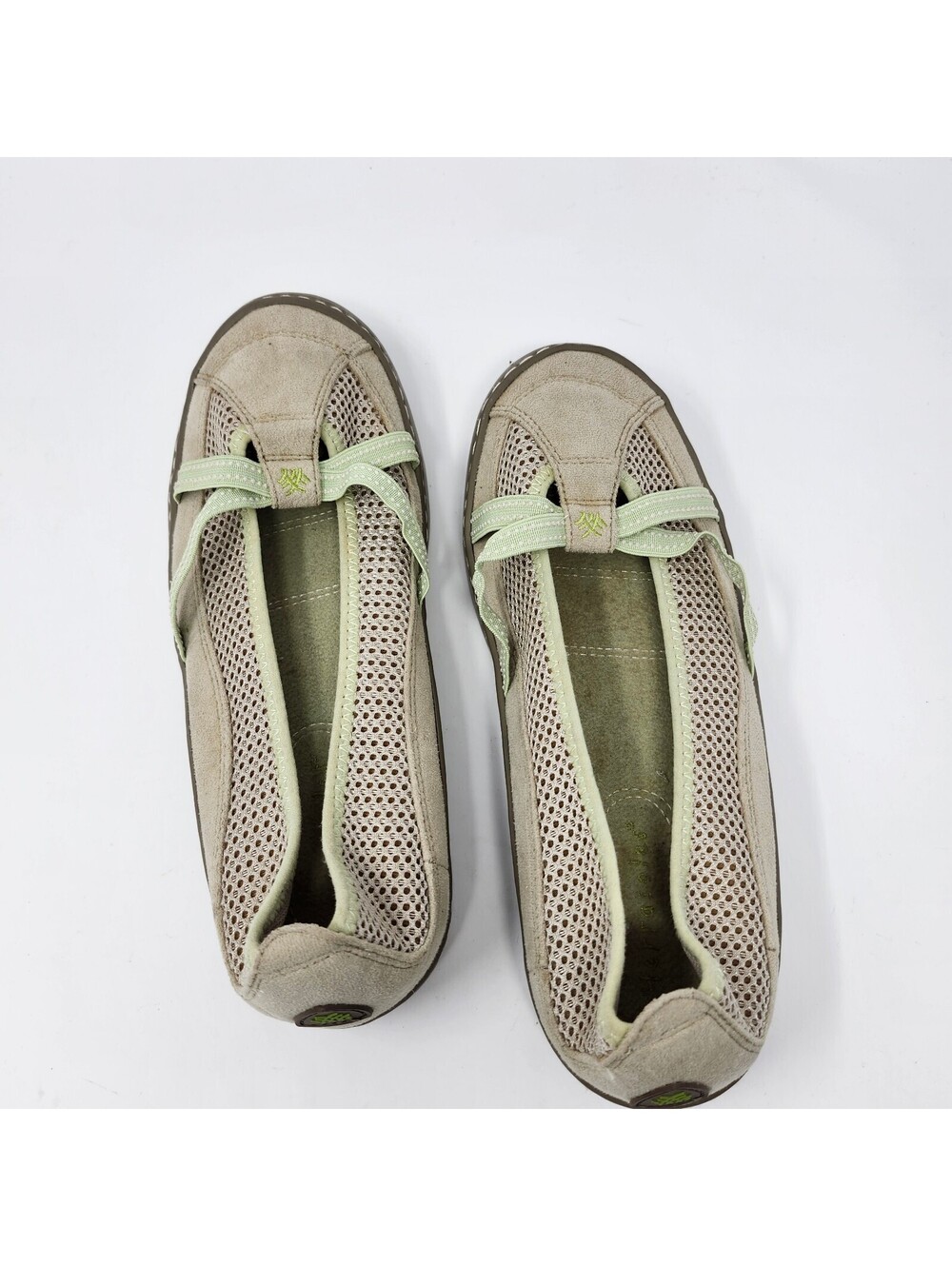 Jambu JBU Beige Mesh Mary Jane Comfort Flats Women's Size 10